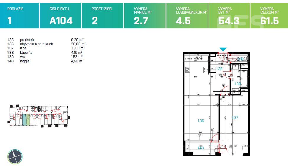 PRENÁJOM 2 izbový byt s loggiou, ul. Bezručová, Stupava