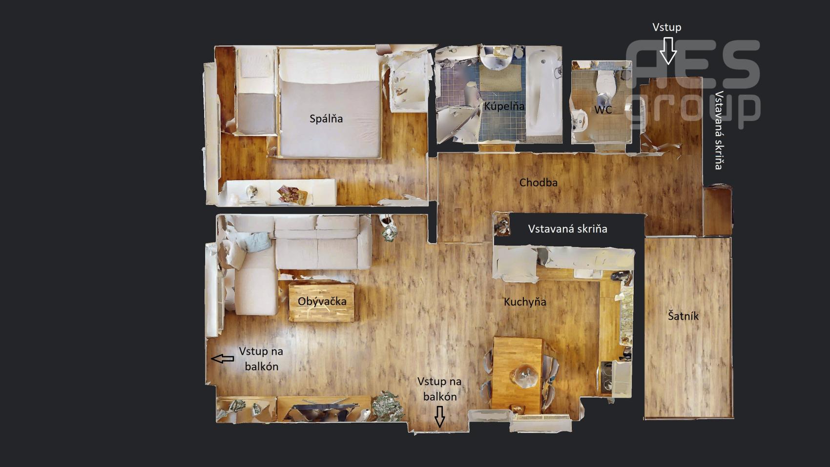 PREDAJ, 2 izbový byt s dvomi balkónmi a šatníkom, projekt Zipava, ul. Okružná, Stupava