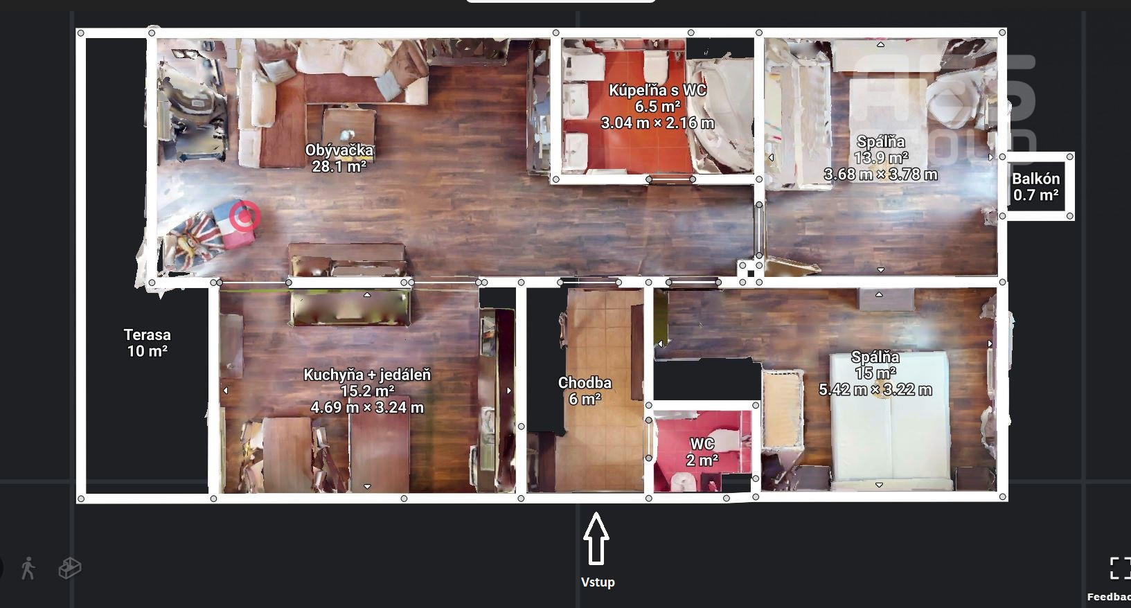 REZERVOVANÉ, PREDAJ, 3 izbový byt s priestrannou terasou a parkovacím státím, ul. Bočná, Stupava