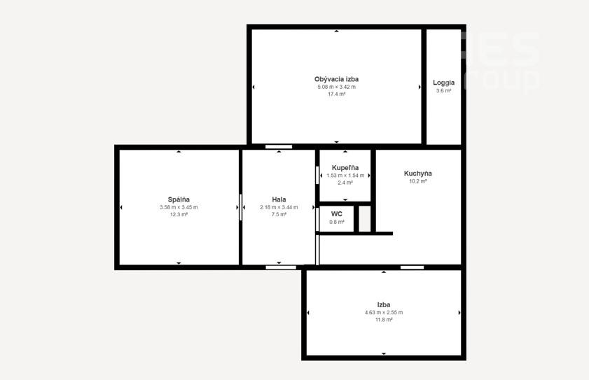 PREDAJ, 3 izbový byt s loggiou na ul. Hlavná v Stupave