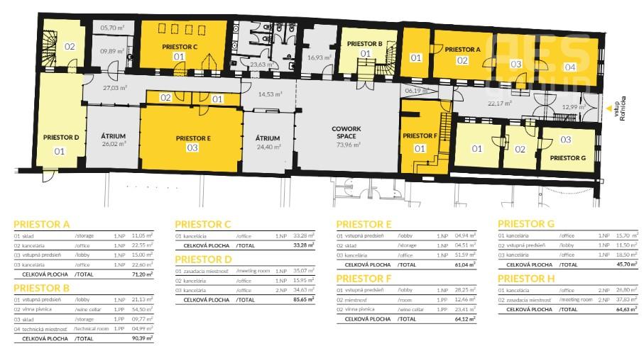 PRENÁJOM, KALNCELÁRSKE PRIESTORY, ROĽNÍCKA – VAJNORY