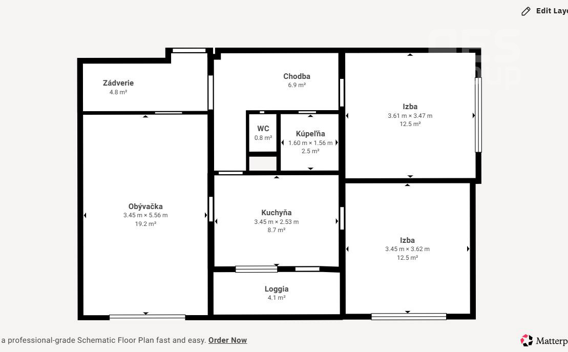 PREDAJ: 3 izbový byt s loggiou, Školská ul., Stupava