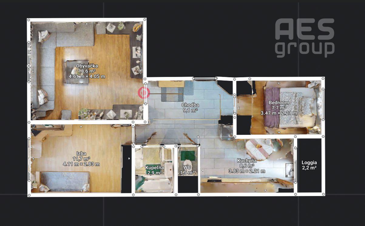 PREDAJ, 3 izbový byt s loggiou, ul. Štefana Králika, Bratislava – Devínska Nová Ves