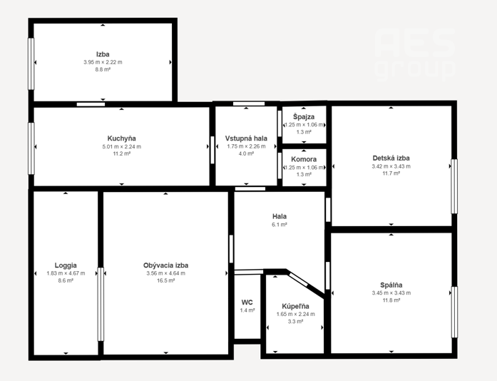 PREDAJ, 4 izbový byt s loggiou, Pri artézskej studni, Stupava